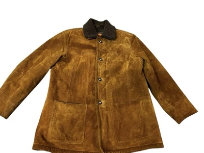 Chaqueta de Ganadero de Cuero Gamuza Cripple Creek Grande Sherpa Occidental Pesada De Colección Foto 1 de 4