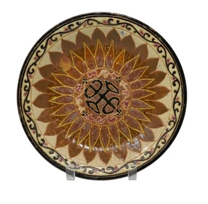 Vintage Studio Art Pottery Glazed Abstract Ceramic Plate Signed M.V Tung - Picture 1 of 9