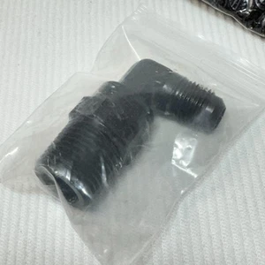 EVIL 6AN Male to 1/2" Male Flare 90 Degree Swivel Hose Fitting Adapter BLACK - Picture 1 of 6