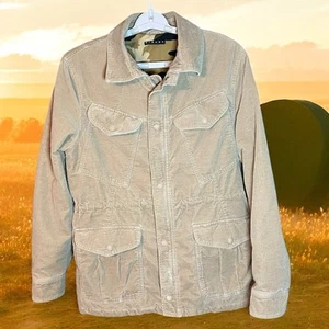 Sisley Barn Chore Winter Coat Womens Large Button Brown Camo Lined Italy Warm - Picture 1 of 17