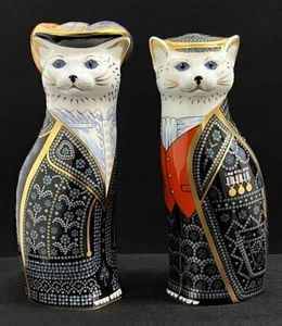 Royal Crown Derby 'Pearly King & Pearly Queen' Paperweights 1st Quality Gold Stp - Picture 1 of 17