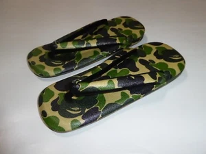 16536 bape abc japanese sandals green L US9 - 10.5 - Picture 1 of 3
