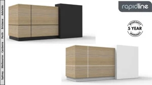Sempre Reception Counter 2 Colour Options 2400x1150x950mm DELIVERED & ASSEMBLED - Picture 1 of 9