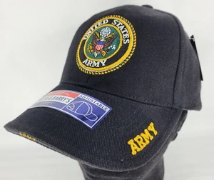 US Army Military Embroidered Black Adjustable Hat Cap Steve And Barry’s NWT - Picture 1 of 11