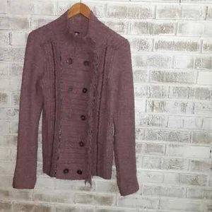 Free People Double Breasted Snap,Button Cardigan sz S,Fringe,Crotchet,Tapestry - Picture 1 of 10