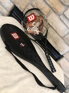 New! Wilson Graphite Series Classic Tennis Racquet 4 3/8” Gold And Black - Foto 1 di 11