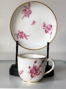 Sevres porcelain Floral Cup and Saucer, date mark for 1766 - Picture 1 of 15