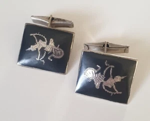 Gemelos de diseño vintage "SIAM" de plata 925 - Imagen 1 de 3