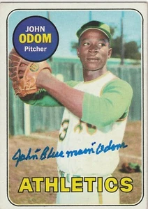 Blue Moon Odom signed 1969 Topps card Oakland Athletics A's autograph - Picture 1 of 1