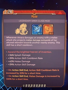 Lvl 65 Crazy MODDED Muse Amara Com With +54 Skill Points Borderlands 3 Xbox One - Picture 1 of 1