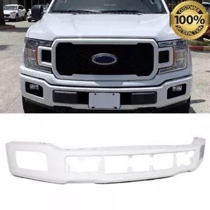 For Ford F-150 F150 2018-2020 Front Bumper Cover W/ Fog Light Hole Oxford White - Picture 1 of 11