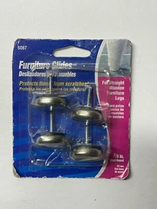 Deslizadores de muebles de tacto suave 4608795LW 7/8" acero para clavos NOS - Imagen 1 de 2