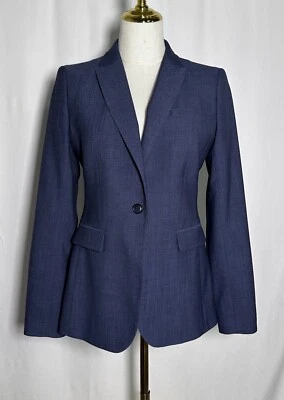 Banana Republic Blazer Jacket Sport Coat Women 2 Long Sleeve Wool Blnd Blue - Image 1 of 4