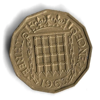 1963 UK Great Britain 3 Pence World Coin - KM# 900 (b) - Image 1 of 2