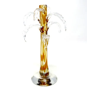 Signed F Bianconi Murano Art Glass Zebrato Palm Tree Sculpture Very Rare - Picture 1 of 12