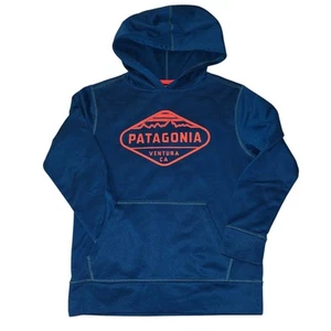 Patagonia Sweatshirt Kids M 10 Graphic Hoodie Fitz Roy Crest PolyCycle Hoody - Picture 1 of 4