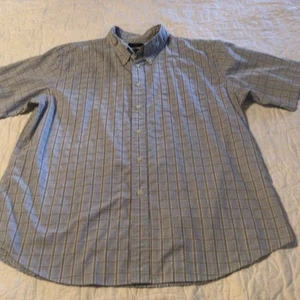 Dockers Mens Shirt Size XL Button Up Short Sleeve Blue Plaid - Picture 1 of 6