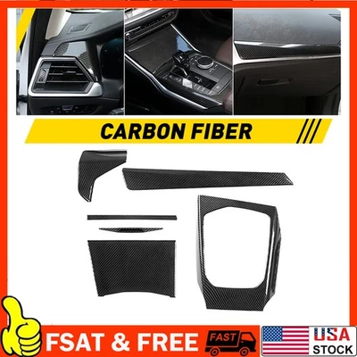 ABS Carbon Fiber Interior Trim Cover Set For BMW 330i 430i G21 G20 G22 2020-2022 — 第 1/4 张图片