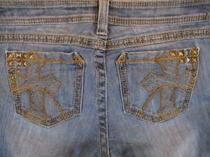 Pantalones de mezclilla Ariat Ruby para mujer 28 azul corte boot tiro bajo tachonado occidental 30x27 - Imagen 1 de 22