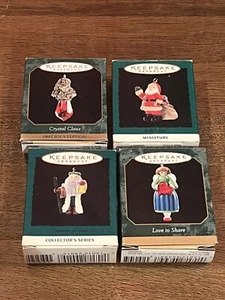 4 Hallmark Keepsake Miniature Collector’s Christmas Series Ornaments Vintage - Picture 1 of 2