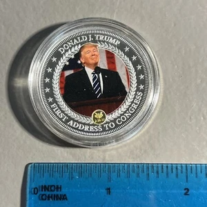 Donald Trump Collectible Coin Proof Colorized United States Of America 2017 - Picture 1 of 3