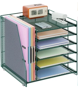 Desk Organizers and Accessories, 6-Tier Paper Organizer with File Holder, Doc... - Picture 1 of 6