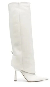 £857 GIA BORGHINI Rosie 110 mm Leather Knee-High White Boots UK4.5 EU37.5 BNWT - Picture 1 of 20