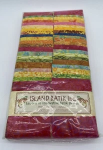Island Batik Strip Pack FROSTINGS Multicolored 20 Designs 40 Strips Fabric NEW - Picture 1 of 3