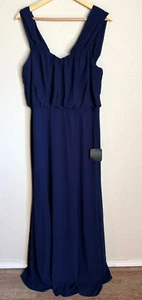 Lulus Damen dunkelblau ärmellos Maxikleid groß formell Hochzeit neu - Bild 1 von 12