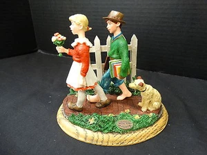 Norman Rockwell Gallery Figurine ~ Puppy Love ~ SCHOOLIN ~ NIB ~ 82193 - Picture 1 of 8
