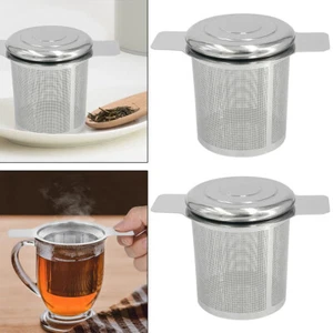 2X Tea Infuser Stainless Steel Tea Filter Strainer With Lid for Loose Tea Coffee - Picture 1 of 8