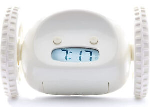 Clocky Extra Loud for Heavy Sleeper Runaway Alarm Clock (White) CLKYwhite