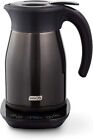 Insulated Electric Kettle, Cordless Hot Water Kettle - Black Stainless Steel