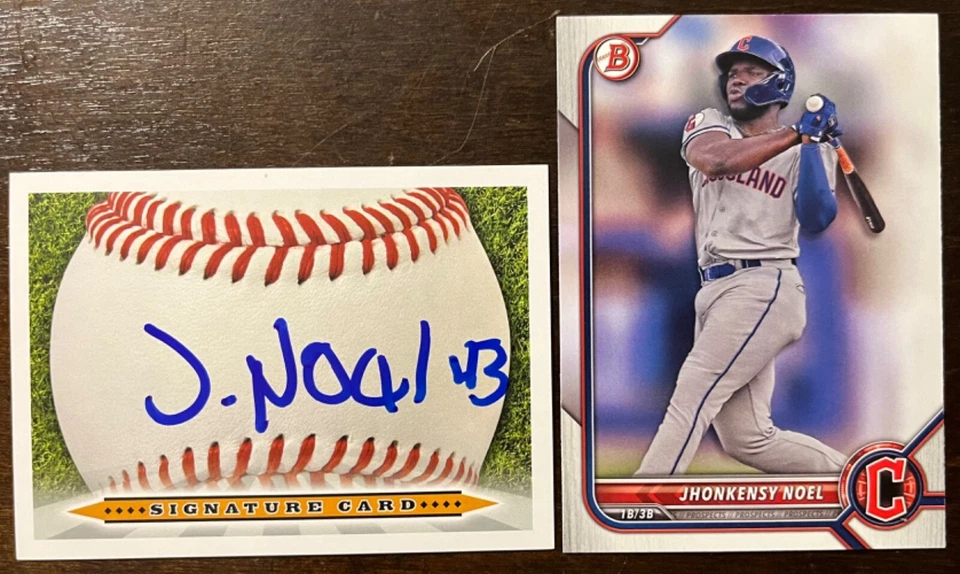 JHONKENSY NOEL SIGNED Autograph AUTO Signature Baseball Card and Bowman Rookie - Image 1 of 1