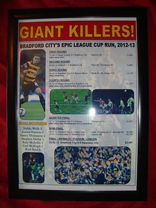 Bradford City Capital One Cup run 2012/13 - framed print - Picture 1 of 2