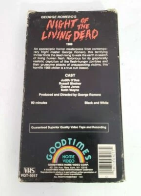 Night Of The Living Dead VHS Rare OOP Variant Cover Good Times - Image 1 of 2