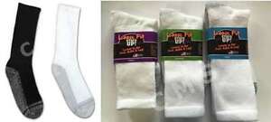 LOOSE FIT STAYS UP CREW SOCKS Wide Comfort Toe Work Boot BLACK OR WHITE USA