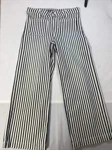 Gymboree Girls Wide Leg Light Wash Striped Cropped Jeans Size 8 NWT Boho - Picture 1 of 5