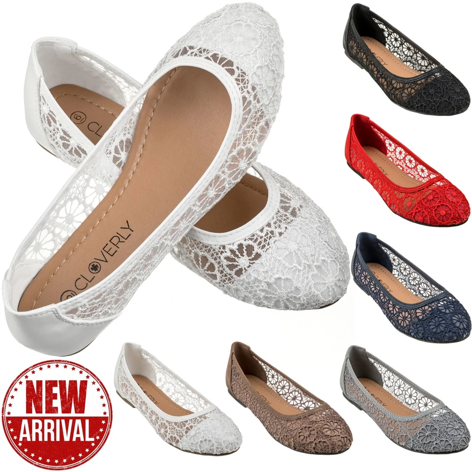 NOVAS Sapatilhas Femininas de Balé Recortadas Biqueira Redonda Chinelo Floral Balé Renda - Imagem 1 de 1
