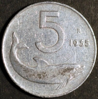 Italy 5 Lire 1955 KM# 92 - Image 1 of 2