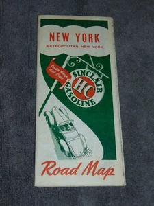 ORIGINAL CIRCA 1940 SINCLAIR GASOLINE NEW YORK ROAD MAP - Picture 1 of 3