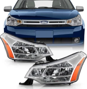 2008-2011 Ford Focus S SE SES SEL Coupe/Sedan OE Style Chrome Headlights Headlam - Picture 1 of 7