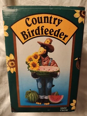 Figura de resina Country Bird Feeder Crow Bird #18450 7,5" de alto nueva en caja Foto 1 de 4