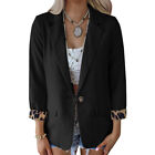 Uk Womens Blazer Collared Suit Jacket Slim Daily Casual Jacket Ladies Coat 