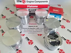 Piston Set of (6) +.040 Oversize fits Datsun 280ZX 81-83 - Flat Top Non Turbo - Picture 1 of 7
