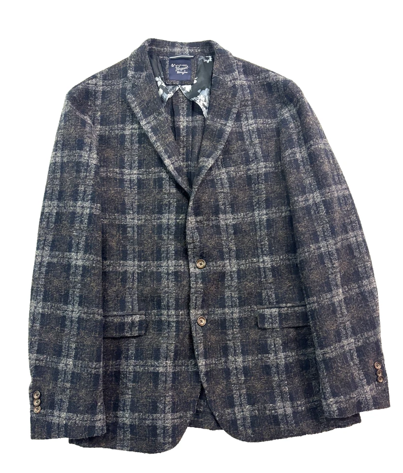 Chaqueta Blazer Penguin Munsingwear 44L Tweed Abrigo Deportivo Azul Marrón Cuadros Orlan Foto 1 de 4