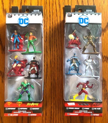 🔥Jada Nano DC Metalfigs - Two 5-Packs Superman Wonder Woman Flash Batman🔥 - Image 1 of 4