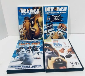 Kids movies DVD CARTOONS Ice Age Dinosaurs Ice Age Drift Happy Feet Secret Pets - Picture 1 of 5