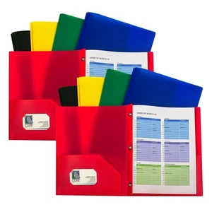 C-Line Heavyweight 2-Pocket Portfolio Folder with Fasteners Assorted Colors - Picture 1 of 2