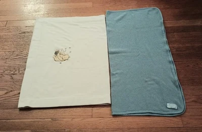 Mixed Lot Of 2 Baby Blankets Disney Winnie the Pooh 28" x 38" & Tykes 31" x 29"  - Image 1 of 4